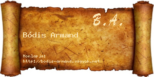 Bódis Armand névjegykártya